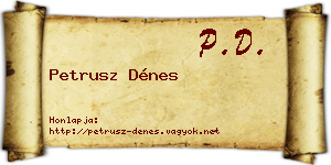 Petrusz Dénes névjegykártya
